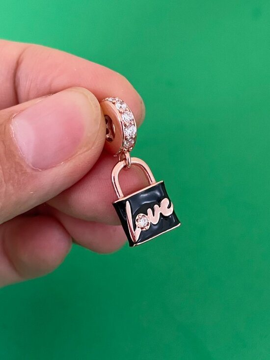 Pandora Jewelry - Pandora Love Padlock Dangle Charm | Rose Gold-Plated silver Charm